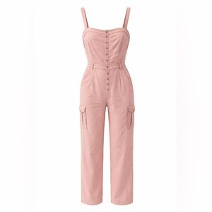 Pilcro Blush Button-Down Jumpsuit